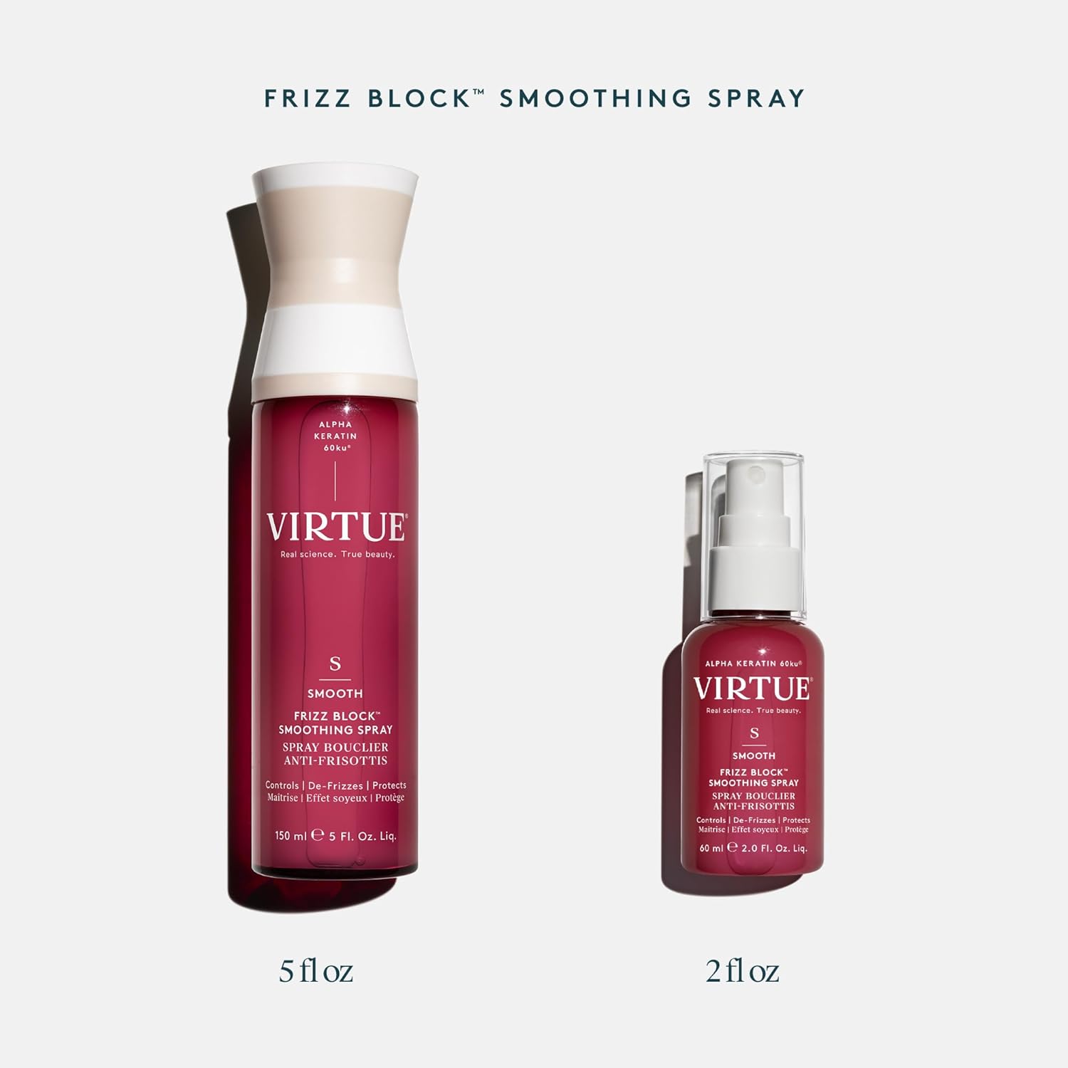 VIRTUE Frizz Block Smoothing Spray, Frizz Control Hair Treatment, Protects from Heat and Humidity, Color Safe, 5 Fl Oz : Beauty & Personal Care