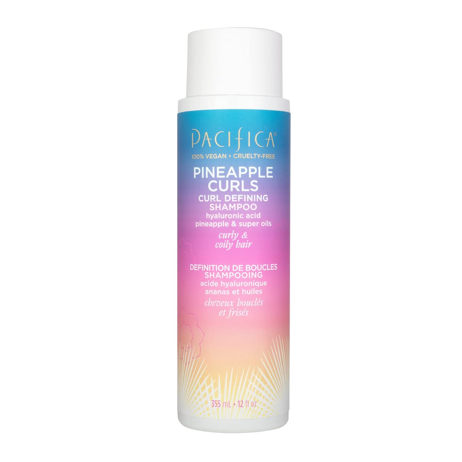 Pacifica Beauty 12.0 Fl Oz Pineapple Curls Curl Enhancing Shampoo - Hydrating & Frizz Control With Argan Oil & Hyaluronic Acid, Vegan + Cruelty Free