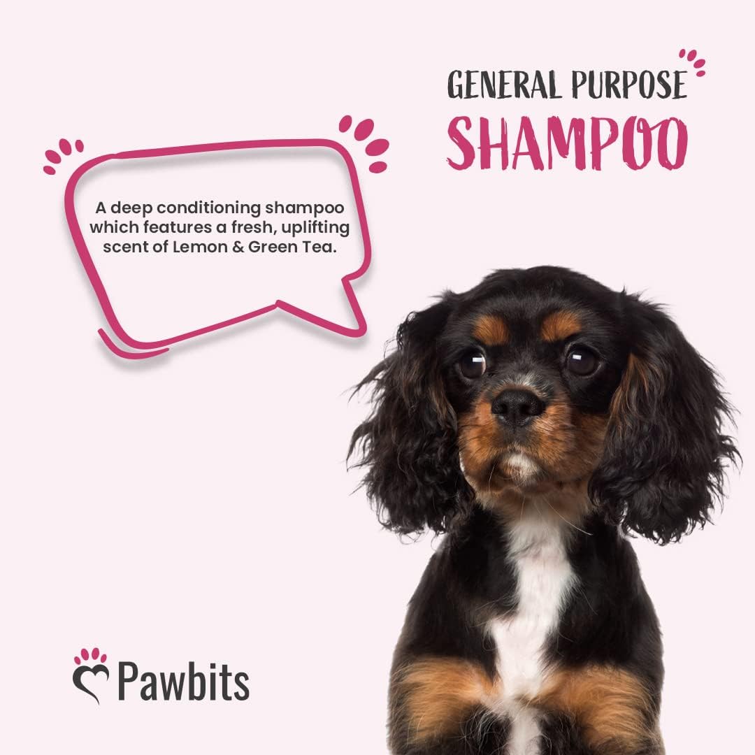 Pawbits Lemon Zest & Green Tea & Dog & Puppy Shampoo. Plant-Based Moisturising Natural Shampoo for Dogs | Vitamin Rich Infused with Aloe Vera | Alcohol Free Cruelty-Free Fragranced Pet Shampoo 250ML :Pet Supplies