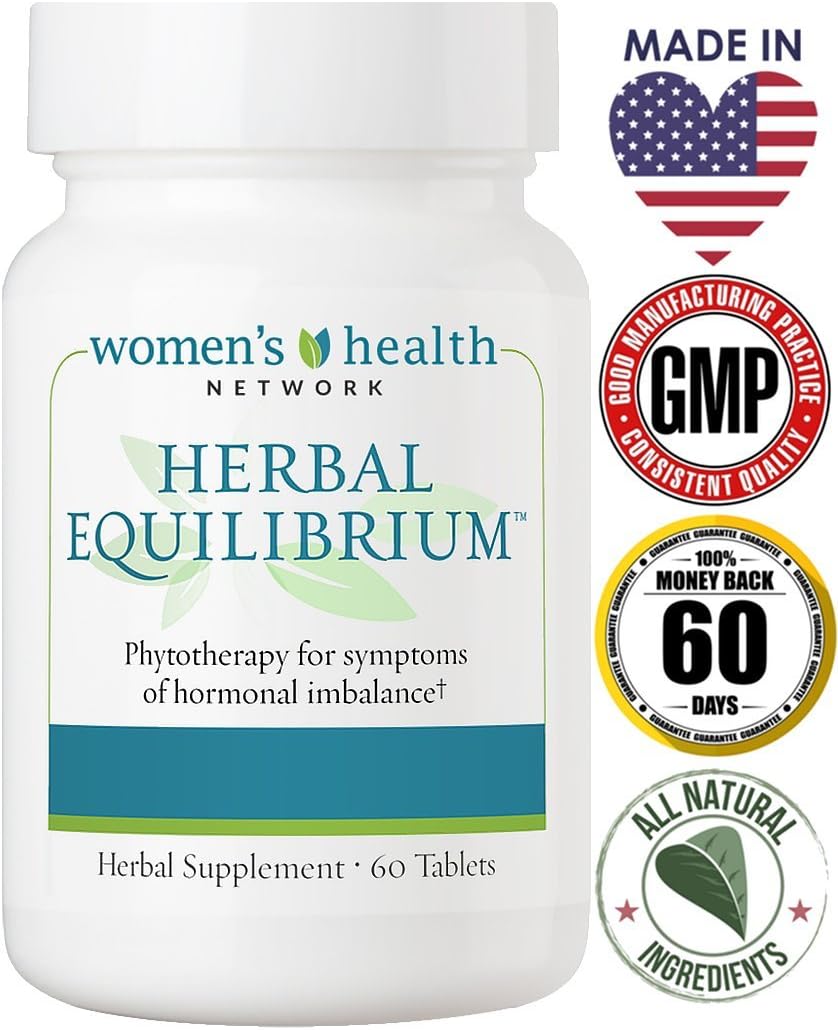 Herbal Equilibrium - 60 Tablets - Natural Menopause Relief Supplement for Hormonal Imbalance and Hot Flashes : Health & Household