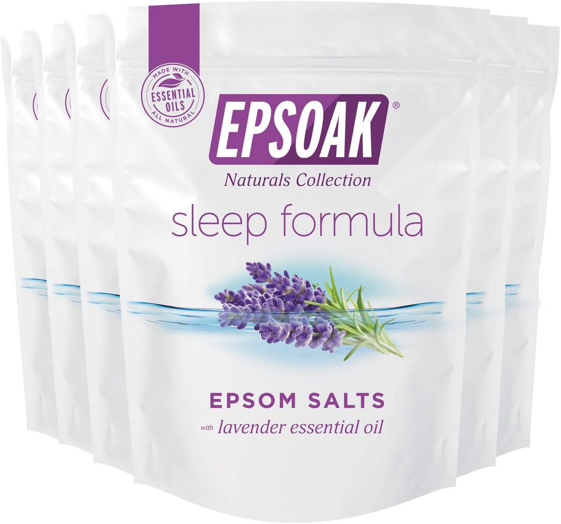 Epsoak Epsom Salt 12 Lb. Magnesium Sulfate Usp. (Qty. 6 X 2Lb. Bag), Lavender Sleep Formula, Resealable Epsom Salt Bag, Made In The Usa, Cruelty-Free Certified