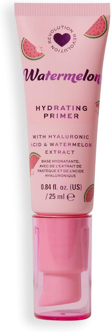 I Heart Revolution Strawberry Glow Primer, Shimmer Formula Infused With Hyaluronic Acid, Vegan & Cruelty-Free, 25Ml