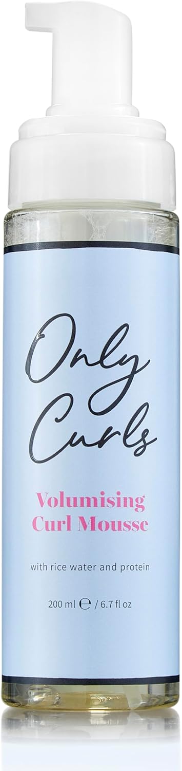 Only Curls Curl Mousse, 200Ml, Curly Hair Product, Curl Volumiser & Control, Protein Rich, Lightweight Styling Foam, Conditioned, Defined, Frizz-Free Curls, For All Curly Hair Types