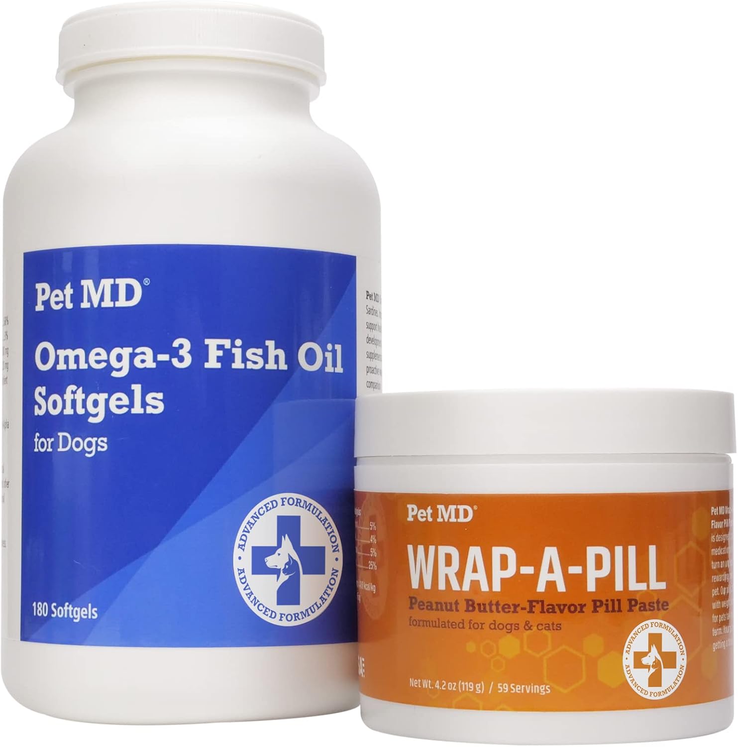 Pet Md Omega 3 Fish Oil Soft Gels & Wrap A Pill Peanut Butter Flavored Pill Paste