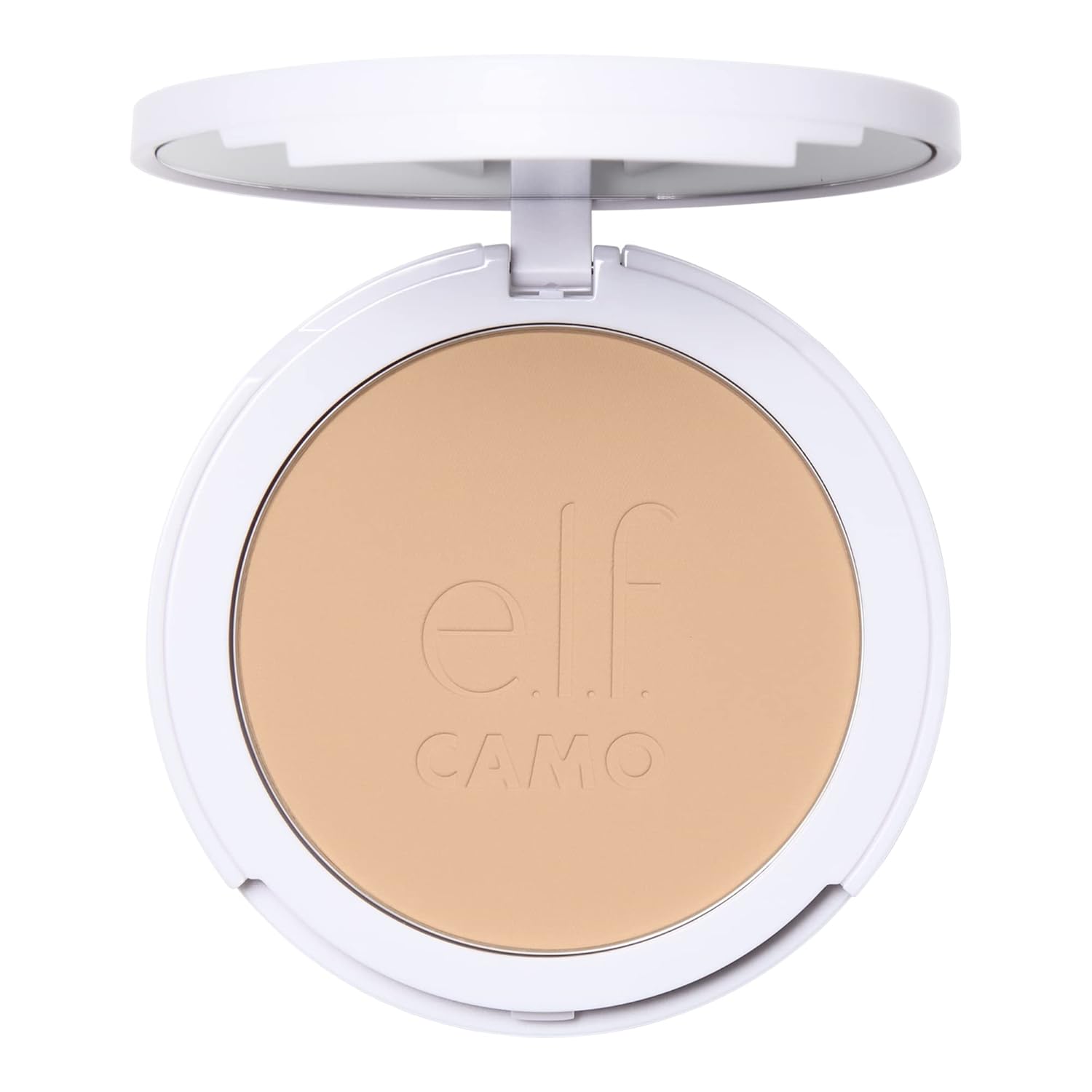 E.L.F. Camo Powder Foundation, Lightweight, Primer-Infused Buildable & Long-Lasting Medium-To-Full Coverage Foundation