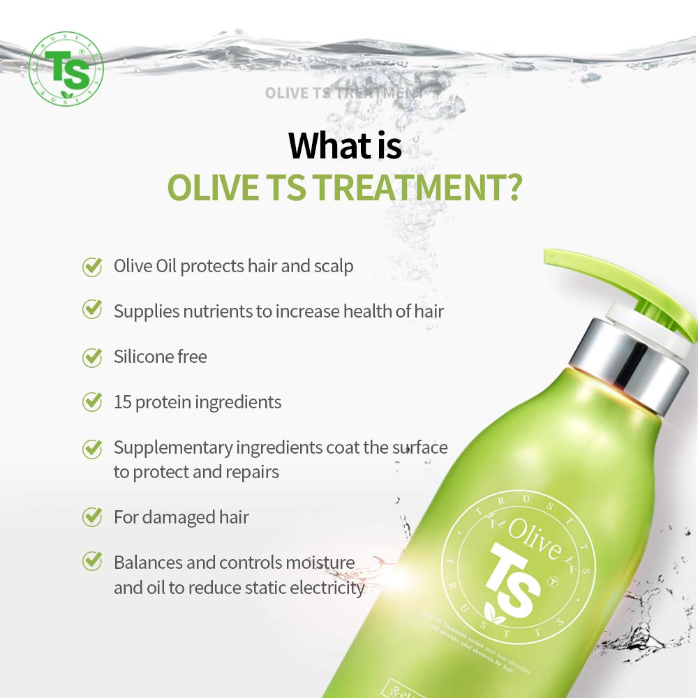 Olive Ts Treatment (17.6 Fl Oz / 500Ml) | Treatment Of Damaged Hair And Dry Scalp And Hair | Olive Oil Hair Treatment - Hydrating And Restorative| Silicone Free | All Hair Types : Beauty & Personal Care