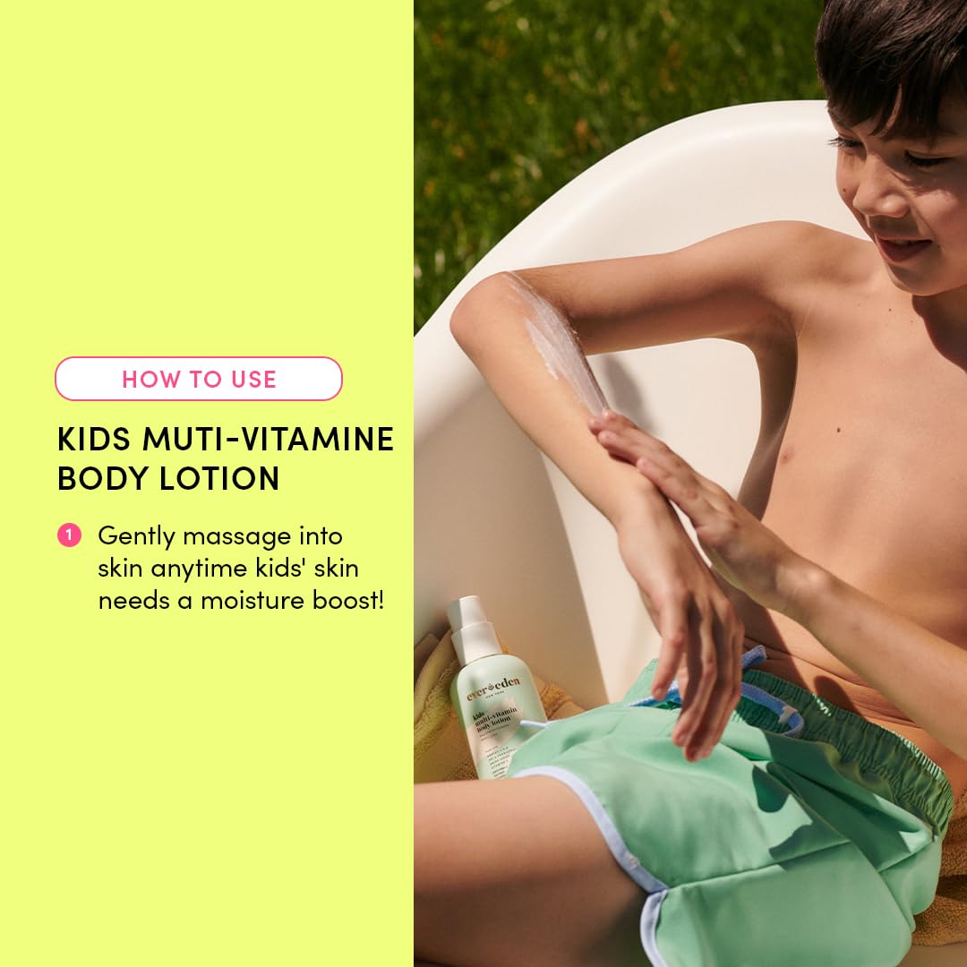 Evereden Kids Multi-Vitamin Body Lotion (6.8 fl.oz., Melon Juice): Plant-Based, Natural & Non-Toxic Moisturizing Kids Lotion | Nourishing & Protective Lotion for Kids : Beauty & Personal Care