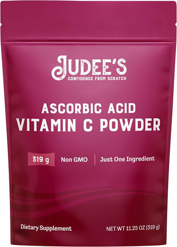 Judee?s Pure Vitamin C Powder 11.25 oz - 100% Non-GMO, Gluten-Free and Nut-Free - (L - Ascorbic Acid) - Immune Support & Antioxidant Supplement - No Fillers - for Cosmetics and Preserving Foods