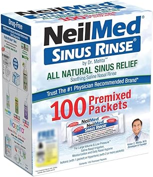 Neilmed Sinus Rinse All Natural Relief Premixed Refill Packets 100 Each