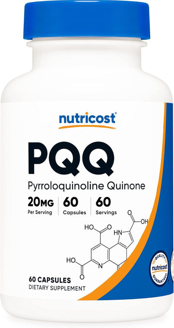 Nutricost PQQ (Pyrroloquinoline Quinone) 20mg, 60 Capsules - Vegetarian Capsules, Non-GMO, Gluten Free