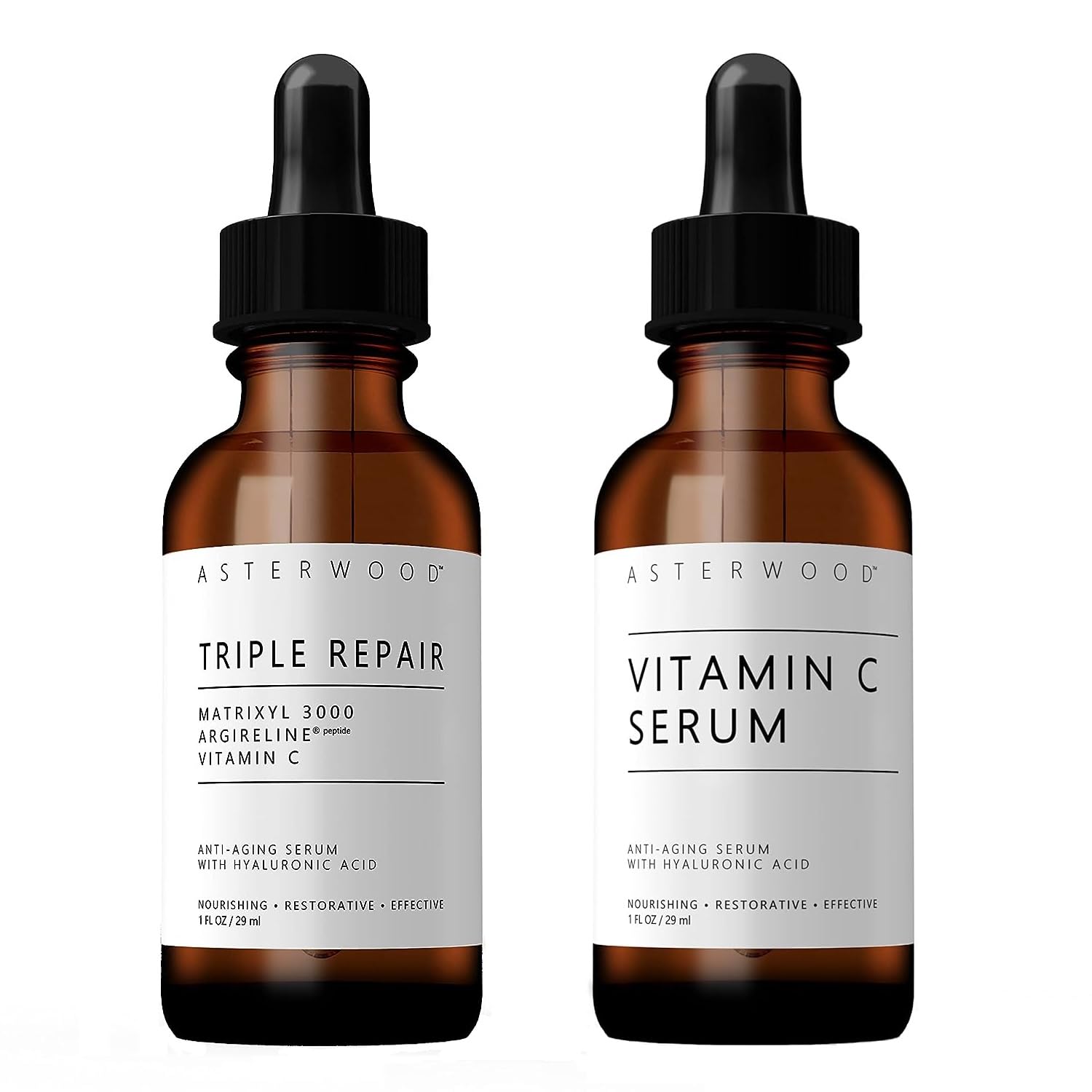 ASTERWOOD NATURALS Triple Repair Matrixyl 3000 and Vitamin C Facial Serum 1 oz : Beauty & Personal Care