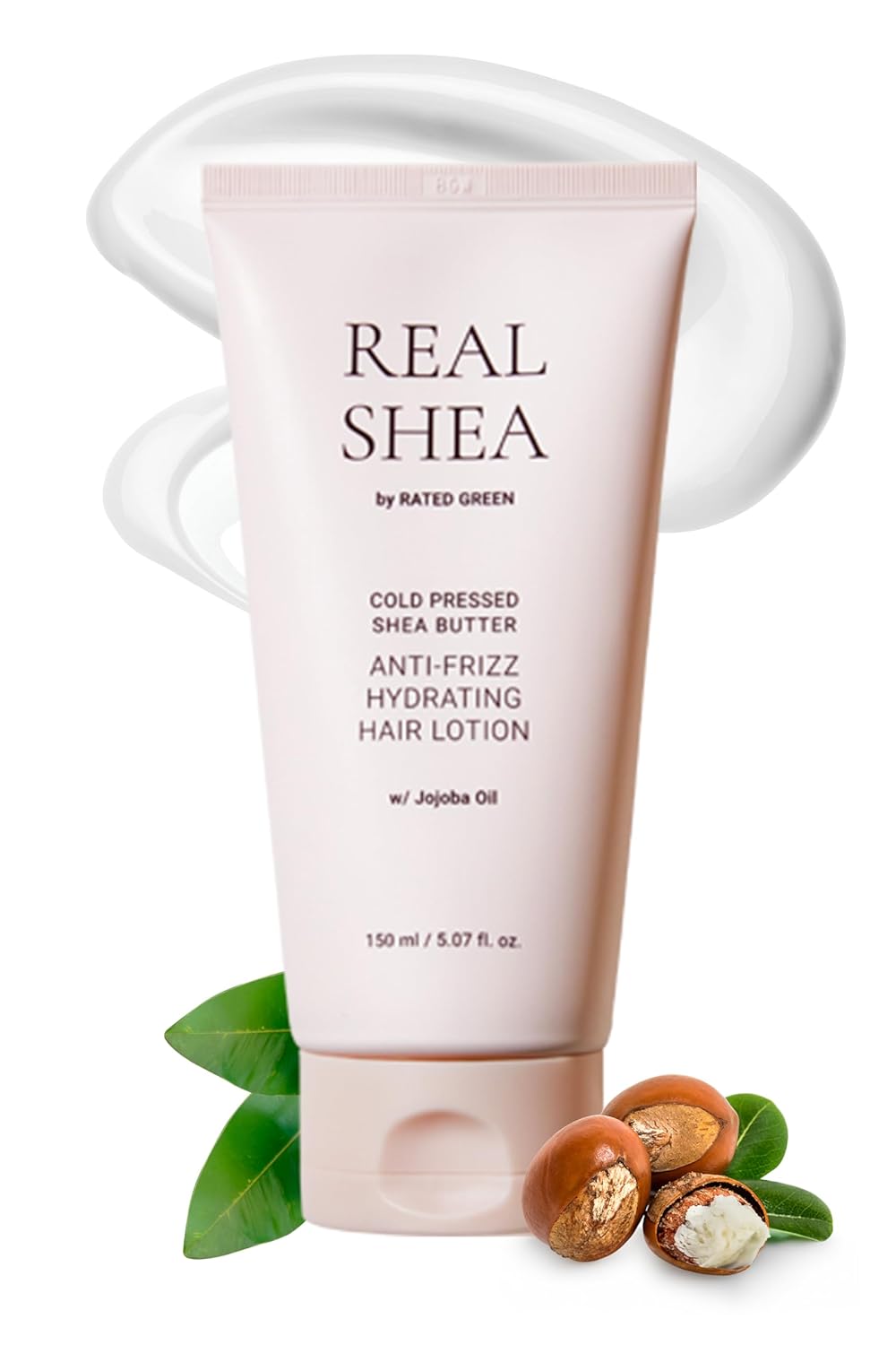 RATED GREEN Real Shea Anti Frizz Hydrating Hair Lotion | Shea Butter Hair Moisturizer & Hair Care Cream | Daily Hair Moisturizer & Anti Frizz Hair Products for Frizzy Hair 5.07 fl oz
