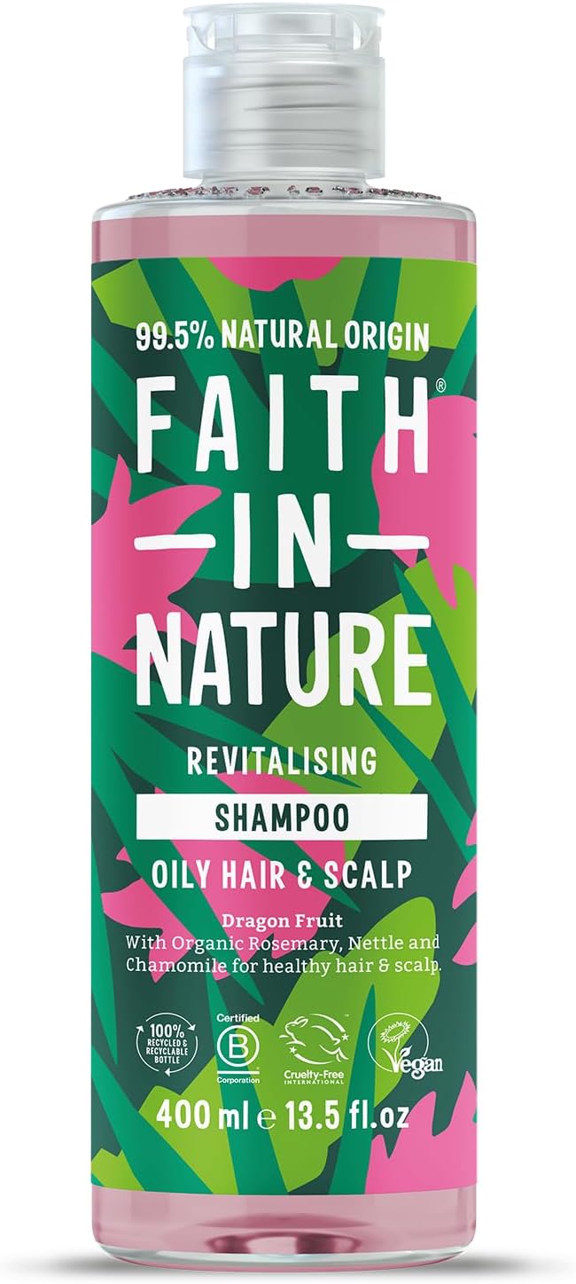 Faith In Nature Natural Dragon Fruit Shampoo, Revitalising For Oily Hair & Scalp, Vegan & Cruelty Free, No Sls, Silicones Or Parabens, 400Ml