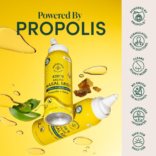 Beekeeper'S Naturals Propolis Nasal Rinse Spray Max, Relief For Adults W/Eucalyptus, Oregano & Saline, Clears Nasal Congestion, Moisturizes Sinus Canal, & Decongest Sinus Cavities, 1 Fl Oz