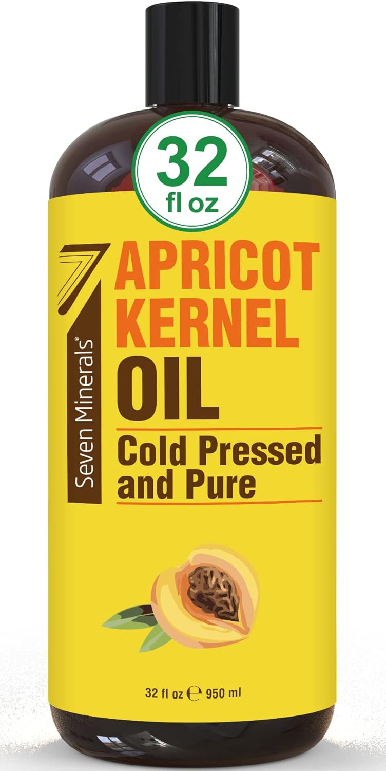 Pure Cold Pressed Apricot Kernel Oil - Big 32 Fl Oz Bottle - Non-Gmo, Hexane Free, Natural & Lightweight Moisturizer For All Skin Types - Perfect Carrier Oil For Massage Therapy And Aromatherapy