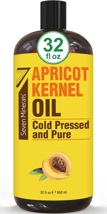 Pure Cold Pressed Apricot Kernel Oil - Big 32 Fl Oz Bottle - Non-Gmo, Hexane Free, Natural & Lightweight Moisturizer For All Skin Types - Perfect Carrier Oil For Massage Therapy And Aromatherapy