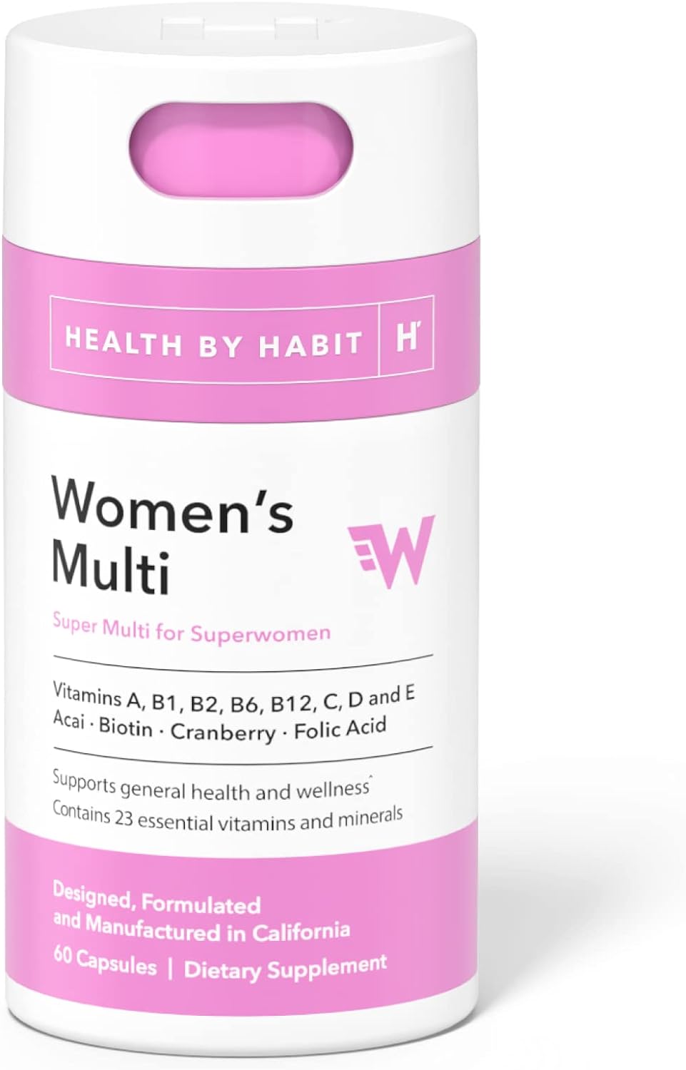 vH essentials Probiotics with Prebiotics and Cranberry Feminine Health Supplement - 60 Capsules & Health by Habit Women's Multi Supplement - 23 Essential Vitamins and Minerals (60 Capsules) : Health & Household