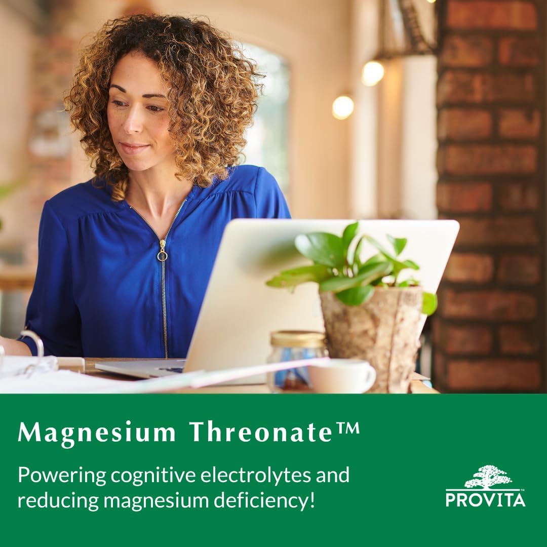 Provita Magnesium Threonate - Boosted Brain Health & Electrolyte Balance, Superior Bioavailable Formula (90 Capsules) : Health & Household