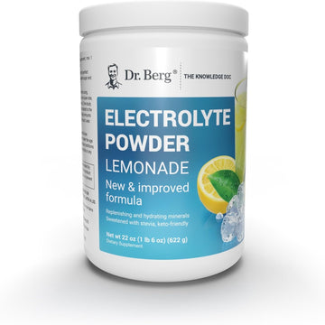 Dr. Berg Hydration Keto Electrolyte Powder - Enhanced w/ 1,000mg of Potassium & Real Pink Himalayan Salt (NOT Table Salt) - Lemonade Flavor Hydration Drink Mix Supplement - 100 Servings