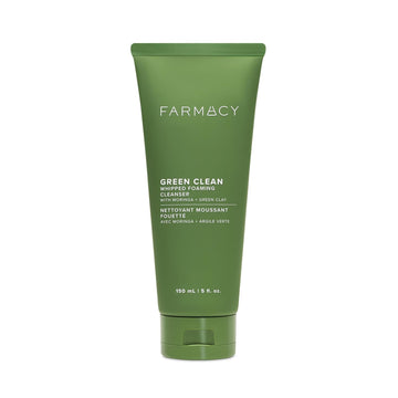 Farmacy Foaming Face Wash For Oily Skin - Whipped Greens Oil-Free Gentle Facial Cleanser + Exfoliator - Infused With Green Clay To Remove Impurities, Control Oil + Maintain Skin Hydration (5 Fl Oz)