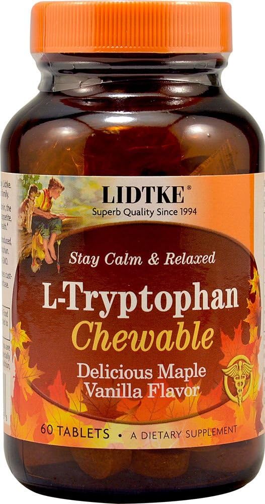 Lidtke Technologies L-Tryptophan Chewable Tablets, 60 Count : Health & Household