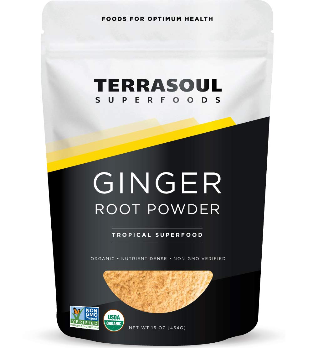 Terrasoul Superfoods Organic Ginger Powder, 1 Lb - Lab-Tested | Raw | Potent Spicy Flavor