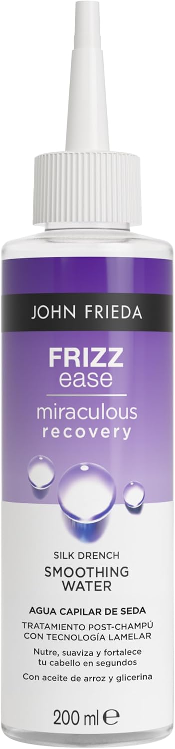John Frieda Miraculous Recovery Silk Drench Smoothing Water, Lamellar Water For Frizzy Hair, 200Ml