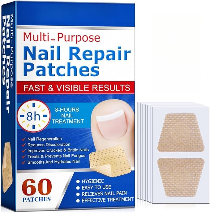 Nail Repair Patches – Effective Nail Repair and Renewal,Damaged Nails Treatments Non Irritating Nail Repair(60pcs)