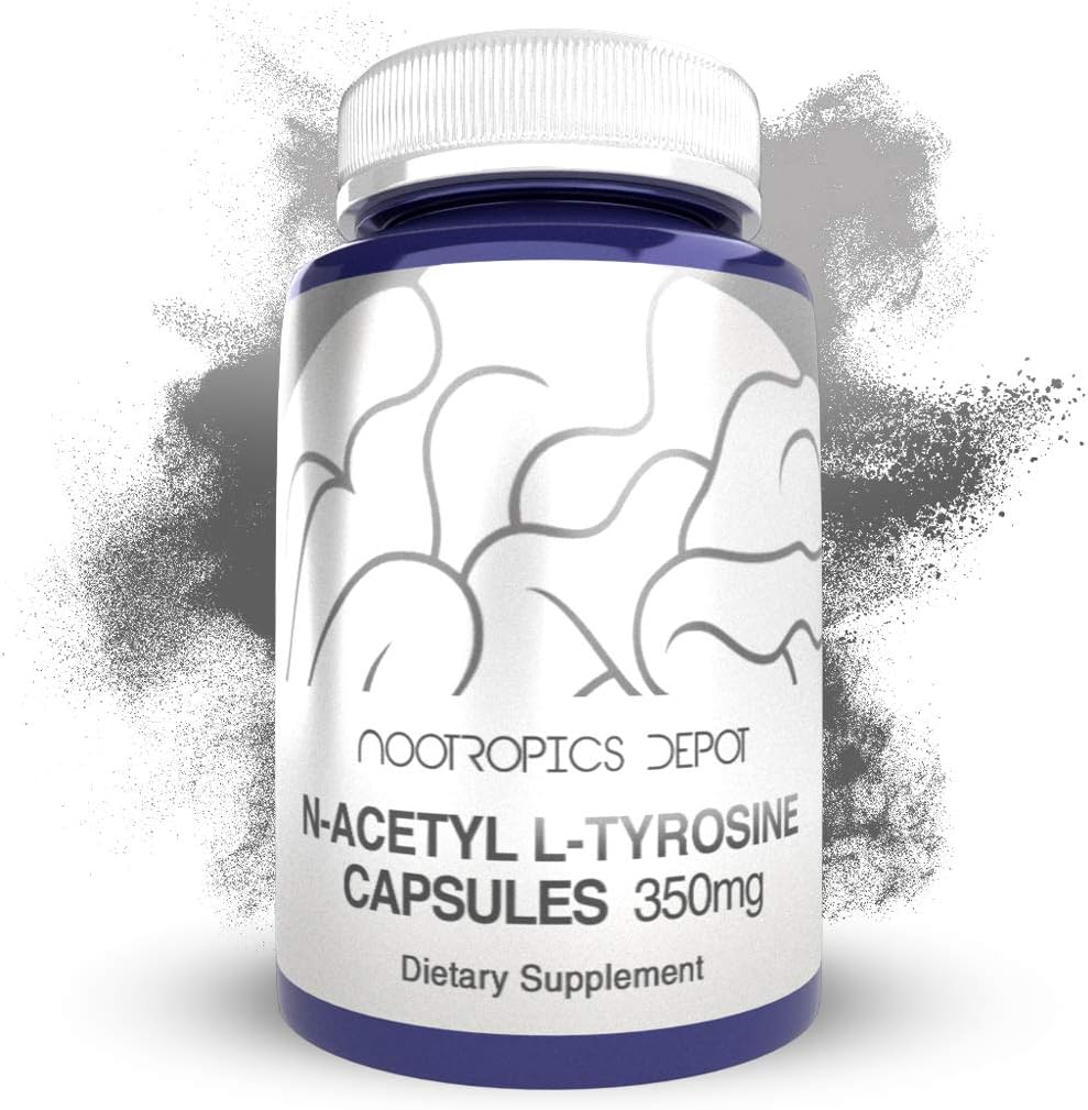 Nootropics Depot N-Acetyl L-Tyrosine Capsules | 350mg | 120 Count | NALT | Amino Acid Supplement | Natural Supplement | Supports Memory, Learning, Focus, Healthy Stress Levels