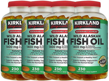 Kirkland Signature Wild Alaskan Fish Oil 1400 mg, 230 Softgels (Pack of 4)