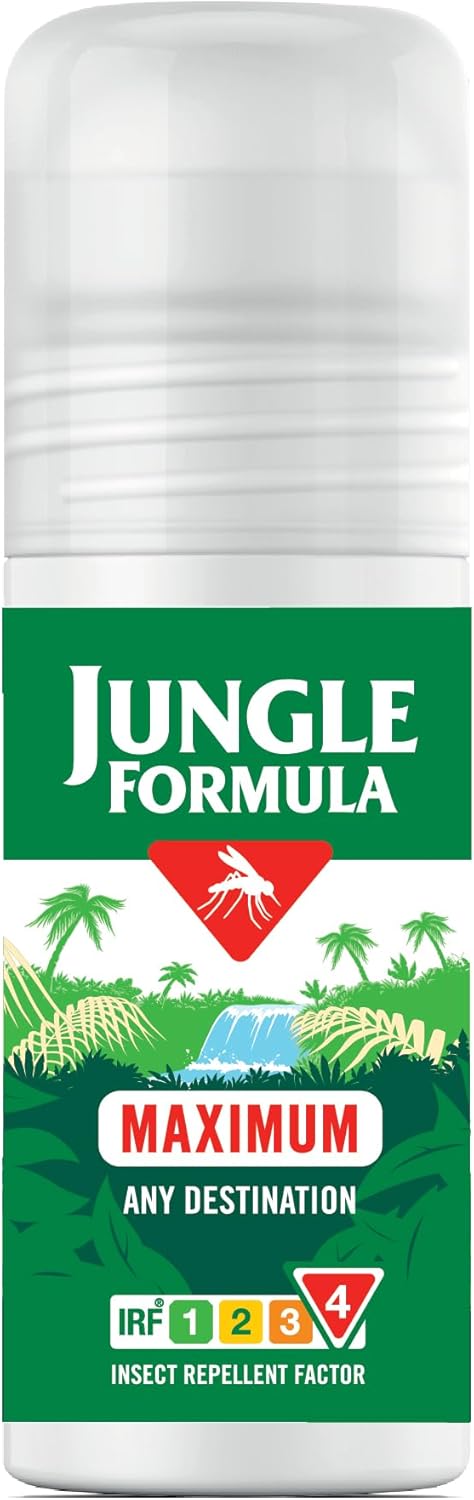 Jungle Formula Maximum Strength Insect Repellent Roll On (50Ml - 50% Deet) - Up To 12 Hour Protection Against Mosquitoes, Ticks & Biting Insects - Mosquito Repellent For Travel & Domestic Use