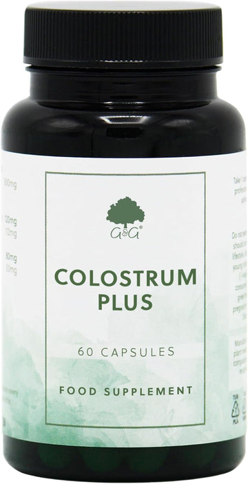Colostrum Plus Capsules - Bovine Colostrum From Grass-Fed Cows - Min 30% Igg Level - 60 Capsules - G&G Vitamins