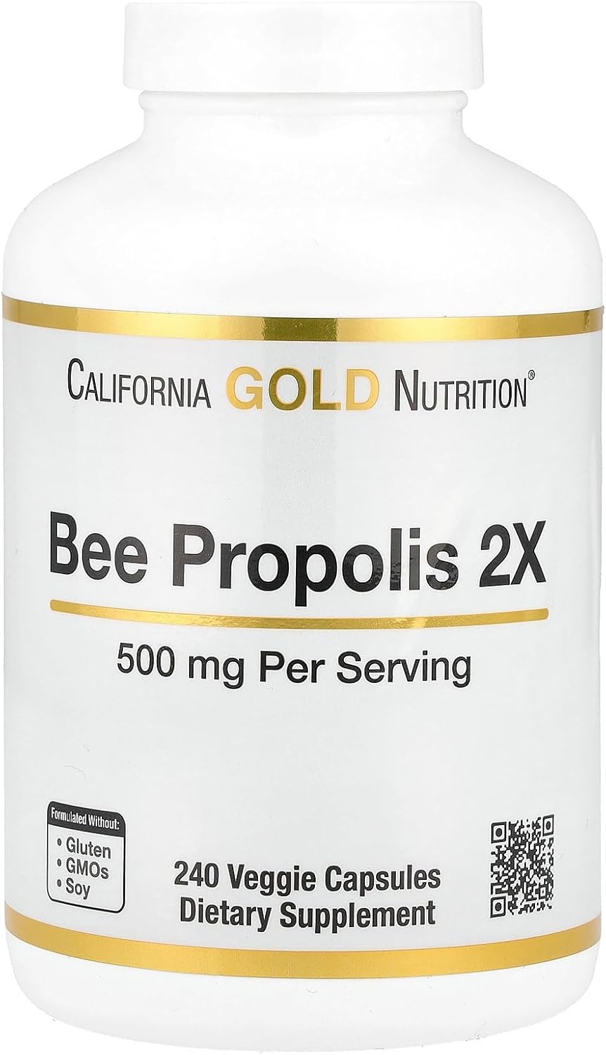 Bee Propolis 2X Potency, Concentrated Extract 500 Mg, Equivalent To 1000 Mg Of Natural Propolis, Support Immune Health & Vitality*, 90 Veggie Capsules, See 3Rd Party Test Results