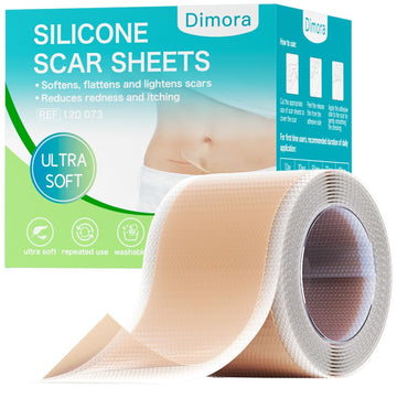 Dimora Medical Grade Silicone Scar Sheets - Ultra Soft Silicone Scar Tape (1.6”X120" Roll), Waterproof Scar Treatment For Surgical Scars, C Section, Tummy Tuck, Keloid Treatment