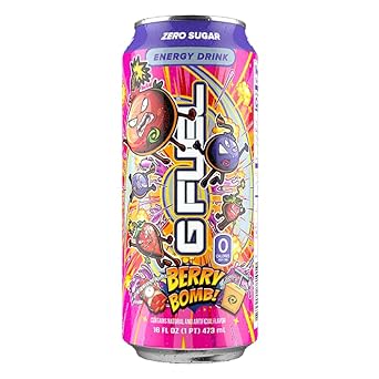 G Fuel Berry Bomb Energy Drink, Sugar Free, Healthy Drinks, Zero Calorie, 300 Mg Caffeine Per Carbonated Can, Focus Amino, Vitamin + Antioxidants Blend - 12 Pack