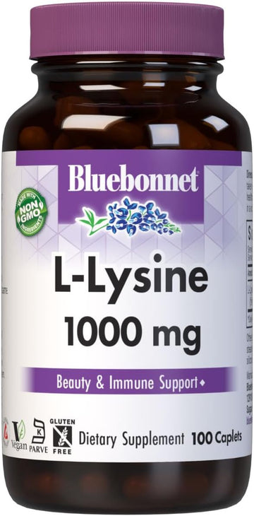Bluebonnet L-Lysine 1000 Mg Caplets, 100 Count