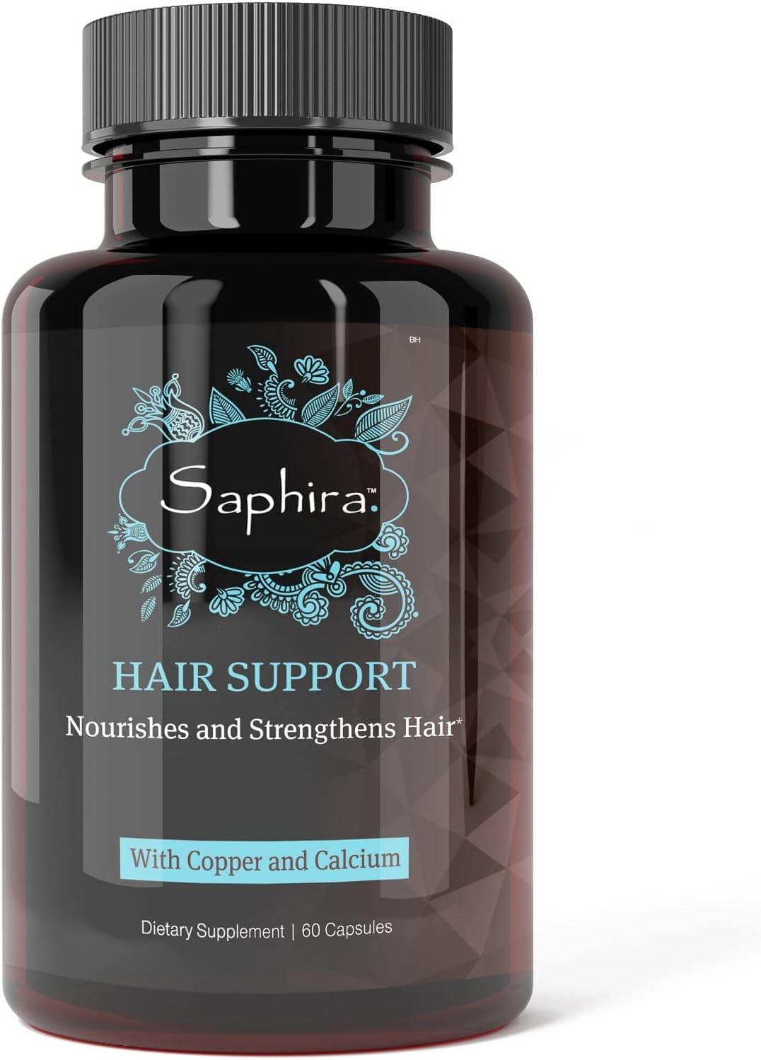 Saphira Hydrating Hair Support Supplement For Dry Damaged Hair With Copper And Calcium, 60 Capsules, 1 Month Supply