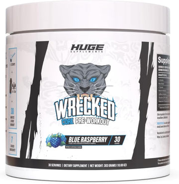 Wrecked Core - All-In-One Pre-Workout Supplement For Men & Women, Increase Energy, Focus & Pumps With L-Citrulline, Beta-Alanine, L-Tyrosine & More (30 Servings) - Green Apple