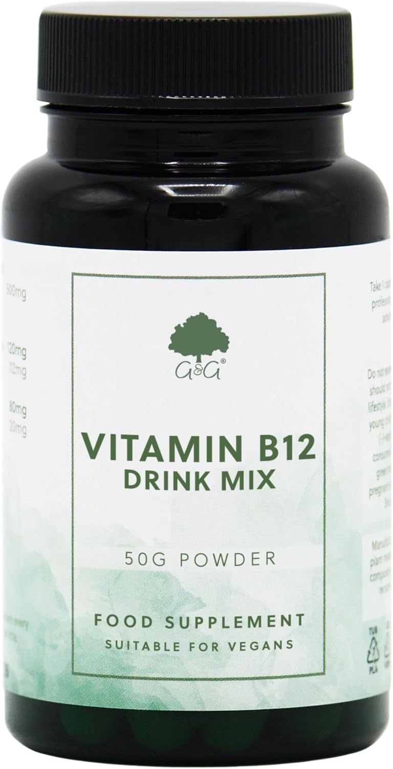 Vitamin B12 Drink Powder - 50 Servings - Highly Absorbable Sublingual - 50G Vegan Powder - G&G Vitamins