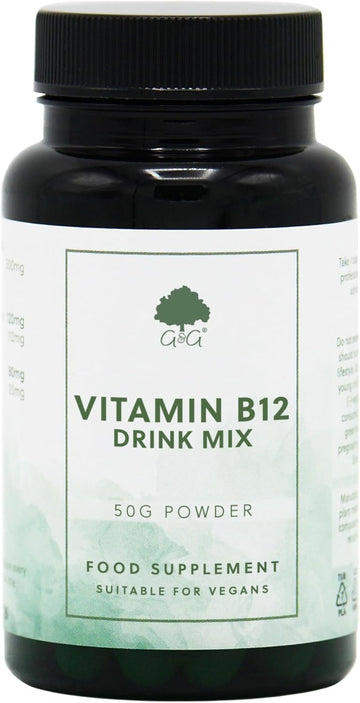 Vitamin B12 Drink Powder - 50 Servings - Highly Absorbable Sublingual - 50G Vegan Powder - G&G Vitamins