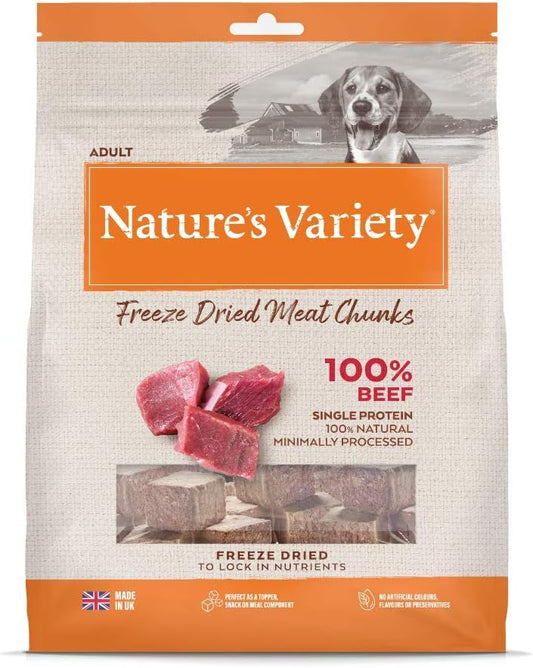 NATURE'S VARIETY FREEZE DRIED MEAT CHUNKS BEEF (5 x 200g)