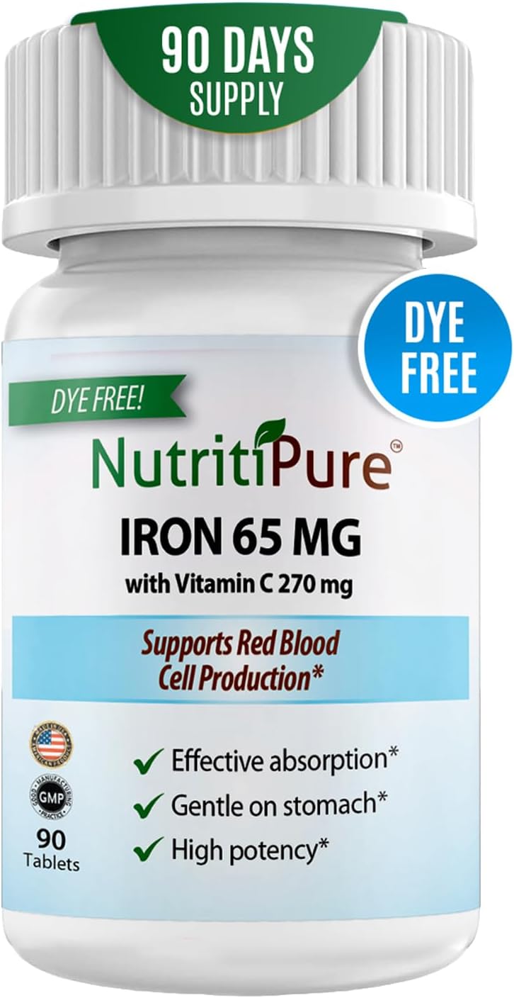 Carbonyl Iron Tablet 65 Mg With 270 Mg Vitamin C |180 Days Supply | For Women/Men | High Potency Bariatric Vitamins For Wls Patients Including Gastric Bypass | Dye Free (2)