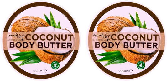 Derma V10 Coconut Body Butter 220Ml - Pack Of 2