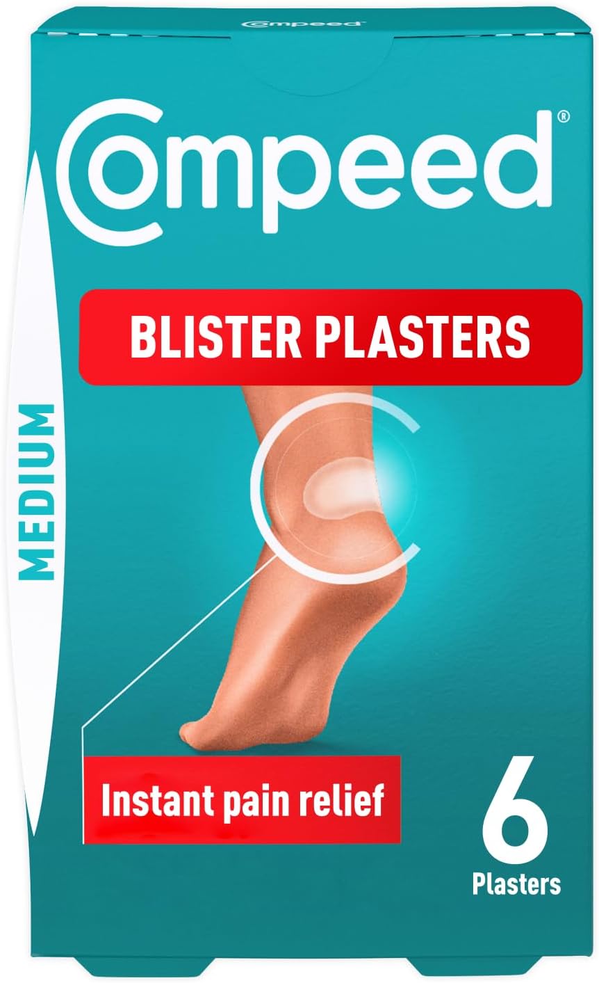 Compeed Blister Plasters Medium Size 6 Pack - Hydrocolloid Foot Treatment - Heal Fast