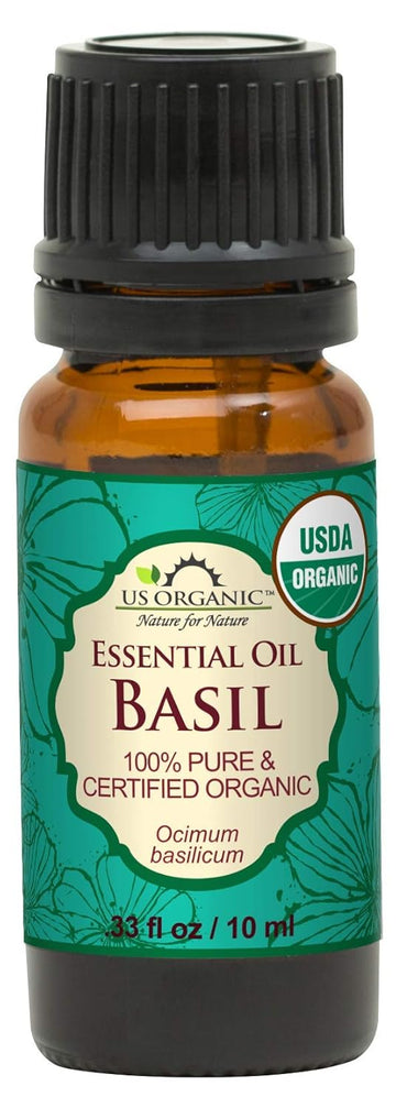 US Organic 100% Pure Basil Essential Oil - USDA Certified Organic, Steam Distilled W/Euro Dropper_10 ml (More Size Variations Available)