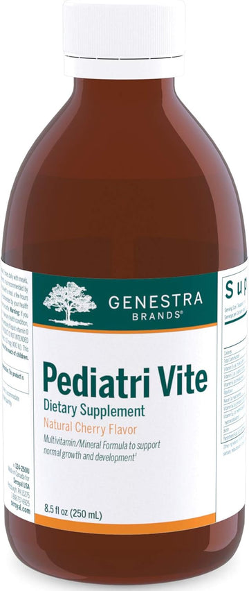Genestra Brands Pediatri Vite | Comprehensive Multi-Vitamin Supplement For Children And Adolescents | 8.5 Fl. Oz. | Natural Cherry Flavor