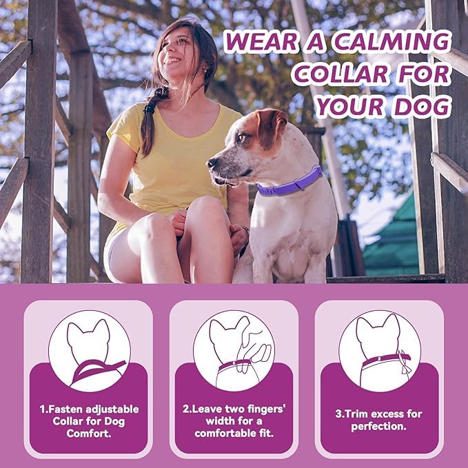 Adjustable Calming Collar for Cats & Dogs – Pheromone-Infused Anxiety Relief for Stress, Aggression, Separation, and Travel – Fits Blue