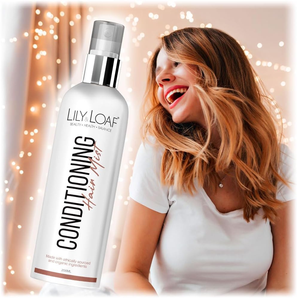 Lily & Loaf Conditioning Hair Mist – Leave-In Hydrating Spray For All Hair Types – Vegan, Lightweight & Nourishing – Smooths, Softens & Adds Shine – 200Ml
