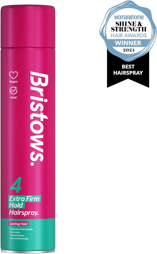 Bristow'S Extra Firm Hold Hairspray (Pack Of 6) Up To 24 Hours Hold, Tames Flyaways, Non-Sticky, Vegan, Protects Against Humidity, 400Ml