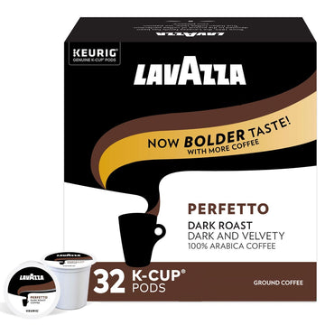 Lavazza Perfetto Single-Serve Coffee K-Cup® Pods For Keurig® Brewer, 32 Count (Pack Of 4) Full-Bodied Dark Roast With Bold, Dark Flavor And Notes Of Caramel, 100% Arabica